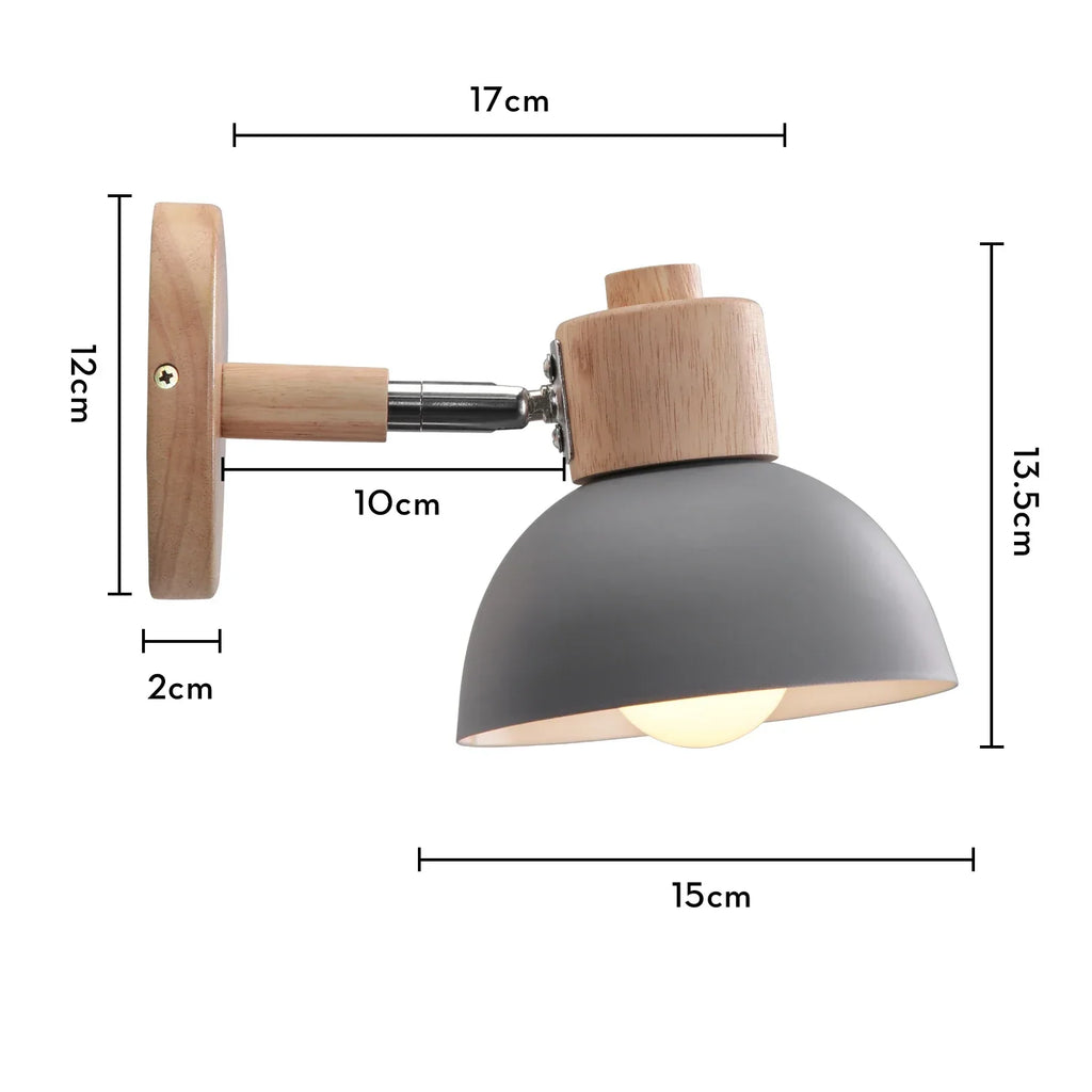 Wooden Wall Sconce Nordic Bedside Lamp E27 Modern LED Light for Home Indoor