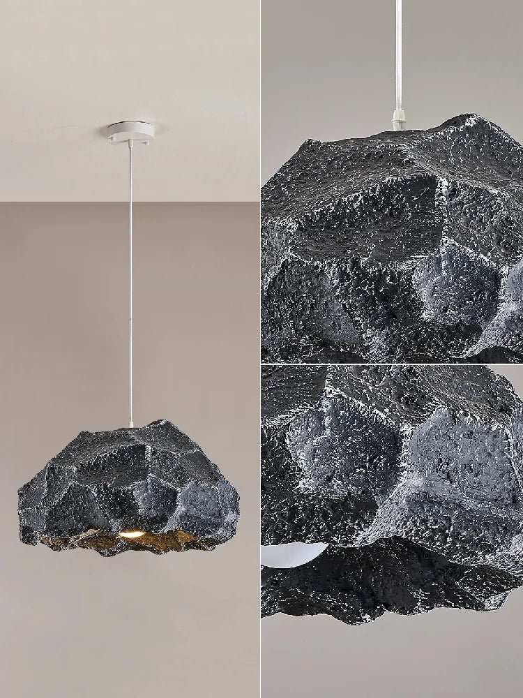 Rock Shape LED Chandelier - Nordic Resin Pendant Lamp for Living Room