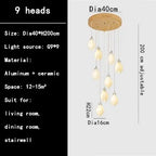 Magnolia Ceramic LED Chandelier for Duplex Living Room and Dining Room