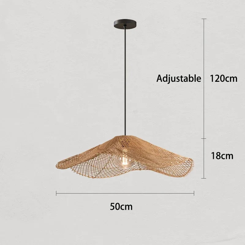 Wicker Chandelier: Japanese Style Hanging Lamp for Restaurants, Hotels, and Homes