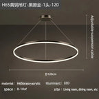 Nordic Circular Chandelier Hanging Pendant Light for Living Room and Dining Room