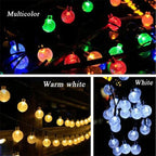 Crystal Fairy Solar String Lights: 8 Modes Waterproof Outdoor Patio Decor.