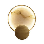 Modern Copper Round Marble Wall Lamp for Indoor Lighting in Living Room Bedroom
