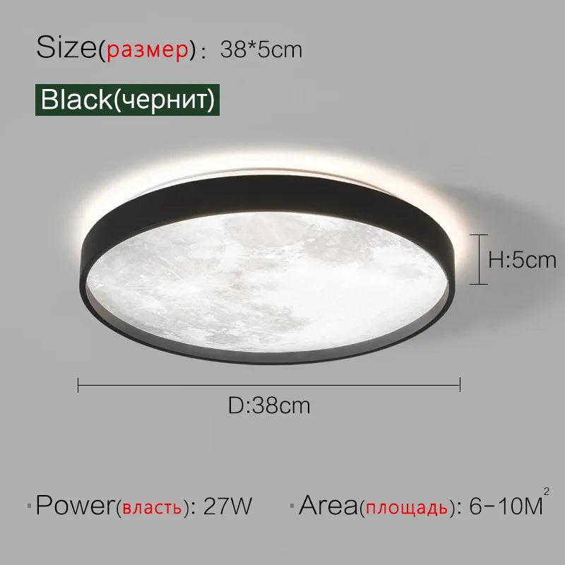 Ultra-Thin Round LED Ceiling Lamp for Bedroom, Modern Nordic Design