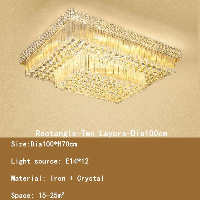 Crystal LED Chandelier: Light Luxury Ceiling Lamps for Living Room, Bedroom, Kitchen, Hotel