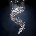 Modern Glass Chandelier for Hotels, Villas & Spiral Staircases