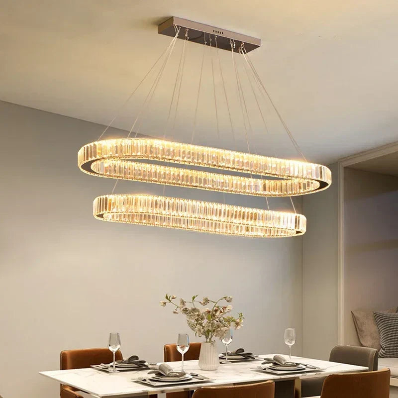 Crystal Pendant Chandelier: Modern Luxury LED Ceiling Light Fixture