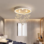 Flying Bird Ceiling Light for Girls Room Decor, White Princess Bedroom Lamp