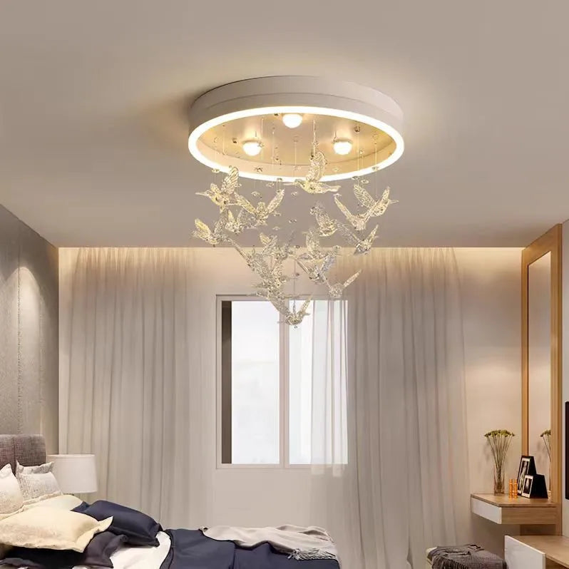 Flying Bird Ceiling Light: Fashionable and Romantic Kid's Room Decor Lamp