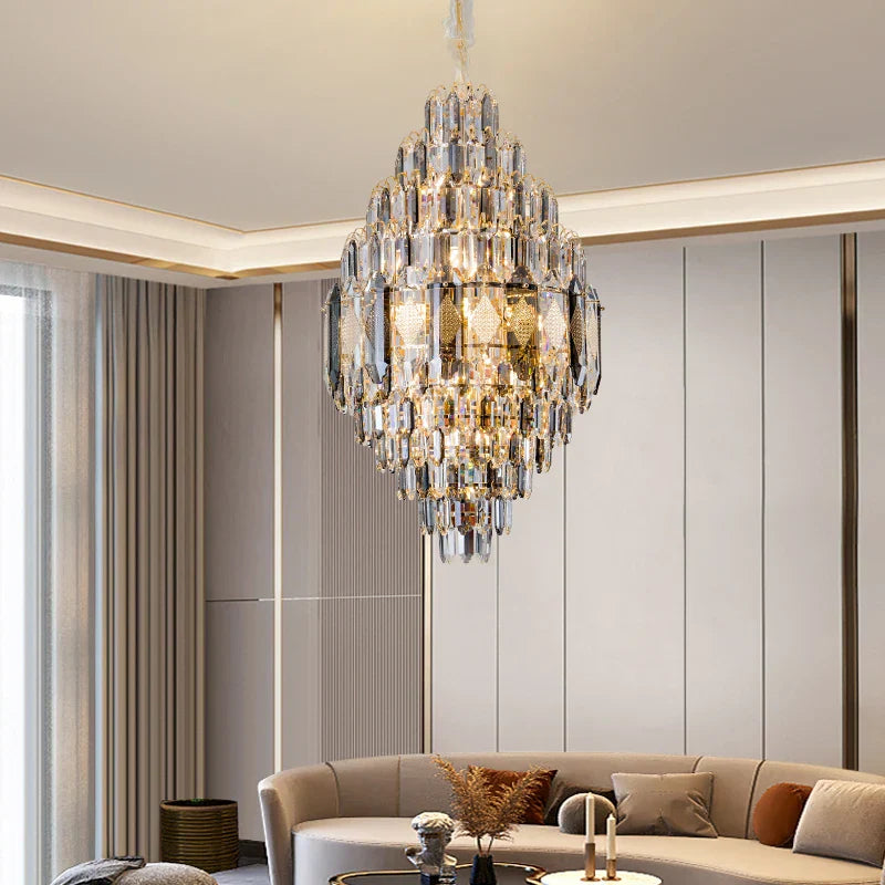 Crystal Pendant Lamp: Nordic Modern Luxury for Villa, Hotel, and Living Room