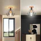 Retro LED Ceiling Light: Industrial Vintage Fixture for Bedroom, Porch, Aisle - E27 Metal Cage