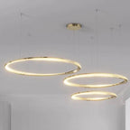 Modern Steel Dimmable LED Chandelier: Remote Control Stair Lustre Pendant Lights