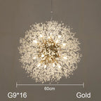 Dandelion Chandelier: Nordic Minimalist Wrought Iron LED Indoor Light for Living Room