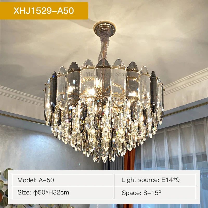 Crystal Chandelier: Post Modern Luxury Light for Living Room, Bedroom, Kitchen & Dining Room
