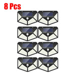 100LED Solar Powered Outdoor Wall Lamp with PIR Motion Sensor