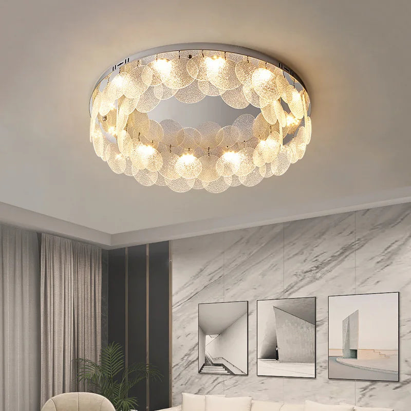 Modern Chrome Steel Ceiling Chandelier: Stylish LED Ceiling Lights for Living Room Décor