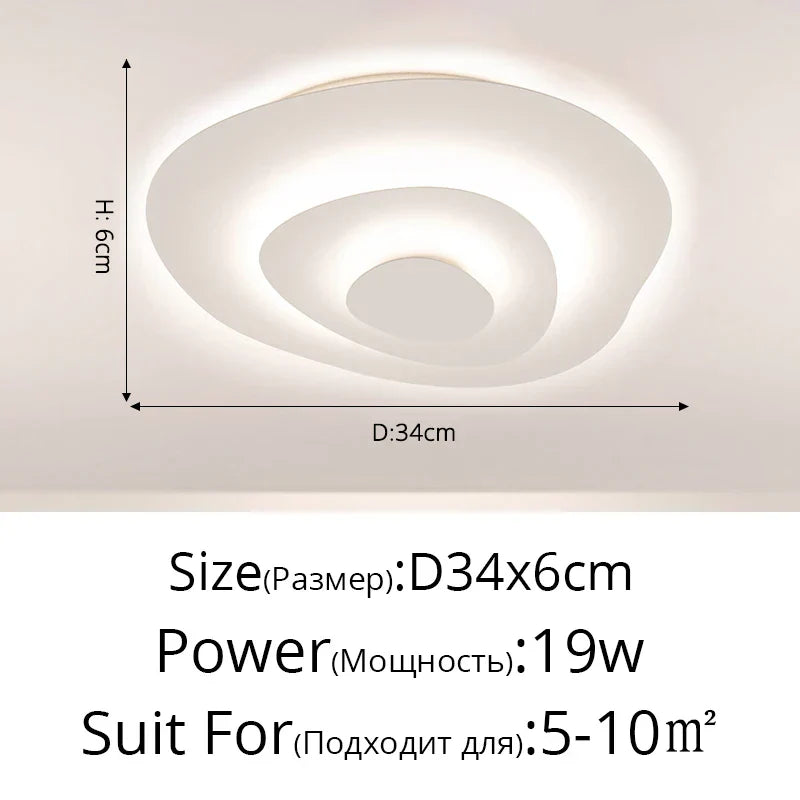 Modern Ripple LED Ceiling Chandelier for Living Room Bedroom Study Decor