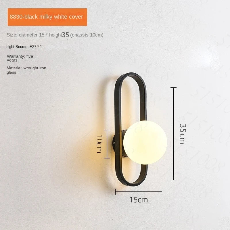 LED Glass Wall Sconce Lamp for Bedroom Living Room Staircase