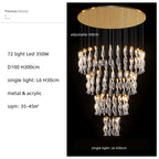 Nordic Acrylic LED Dimmable Chandelier Modern Luxury Foyer Pendant Lighting