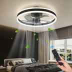 Smart Reversible Ceiling Fan with LED Lights, App Remote, Black/White Chandelier