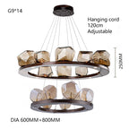 Rock Glass Chandeliers: Modern Indoor Pendant Lamps for Living Room, Bedroom & Restaurant