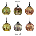 Colorful Glass Ball LED Pendant Light for Bar Dining Kitchen.