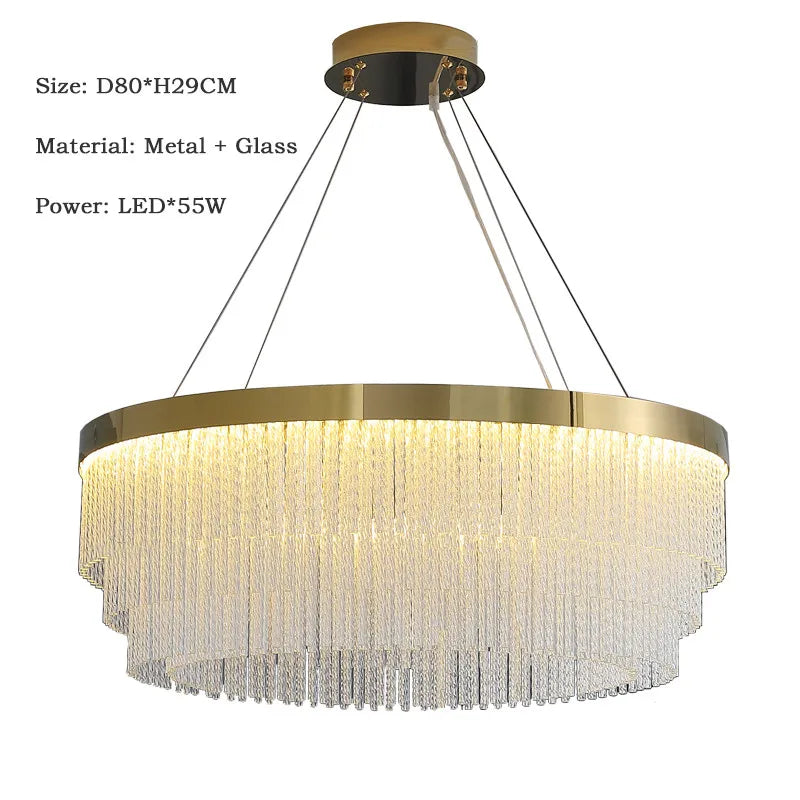 Crystal Ceiling Chandelier: Modern LED Luxury Pendant Light for Home Decor