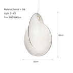 Silk Shell Pendant Lamp: Japanese Style, Simple Design for Living Room, Bedroom, Kitchen