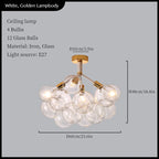 Glass Balls Ceiling Pendant Lights Minimalist Living Room Chandelier Shop Bar Decor