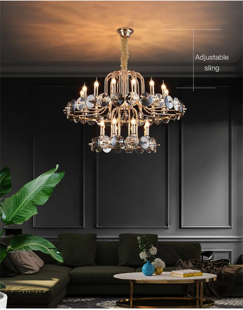 Crystal Living Room Chandelier: Luxury European Designer Lighting Fixtures