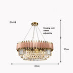 Luxury Crystal Chandelier: Black Golden LED Stainless Steel Pendant