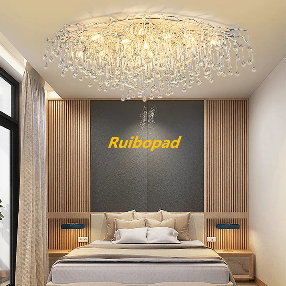 Teardrop Crystal Ceiling Chandelier - Modern Luxury Branch Crystal Chandeliers