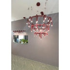 Red U-Shaped Chandelier: Modern Nordic Living Room Bedroom Lighting Fixtures