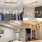 Gold Irregular LED Pendant Lights for Modern Living & Dining Room Lighting