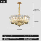 Crystal Duplex Villa Chandelier Hall Light - Luxe Living Room Middle Floor Lamp