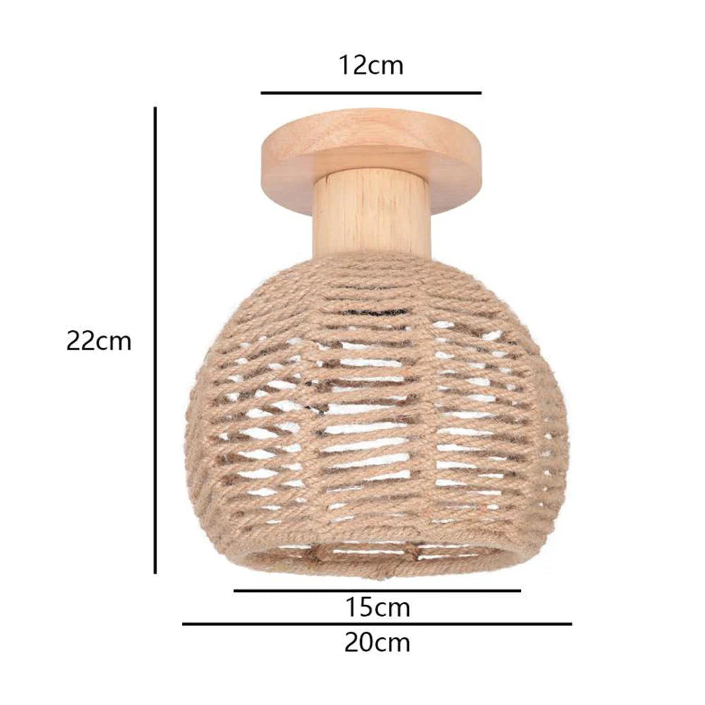 Handmade Hemp Rope Ceiling Lamps Chandelier Vintage Retro Industrial Lighting