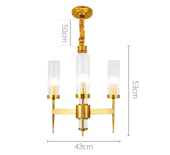 Gold Plated Nordic Living Room LED Chandelier | Luxury Hanging Pendant Lighting