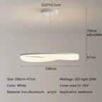 Modern Circle LED Pendant Light Dimmable Chandelier for Living Room Bedroom Décor