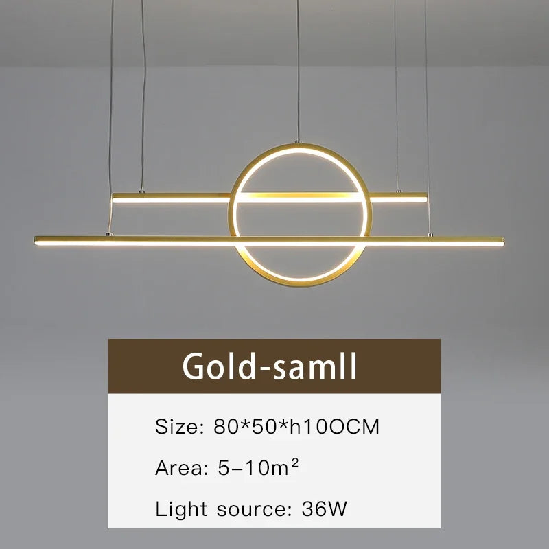 Gold Black Dimmable LED Chandelier for Dining Room Kitchen Bar Lighting