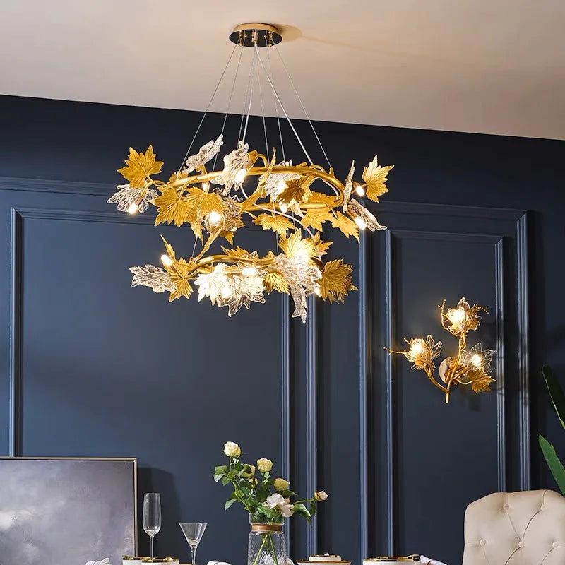 Maple Leaf Branches Chandelier for Living Dining Room - 2023 Design