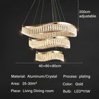 Crystal Chandelier Luxury LED Lighting for Living Dining Kitchen Bedroom