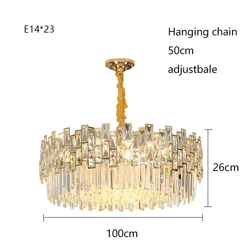 Modern Crystal Chandelier for High-End Living Room Decor Lighting