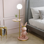 Resin Floor Lamp with Round Table for Children's Room and Study