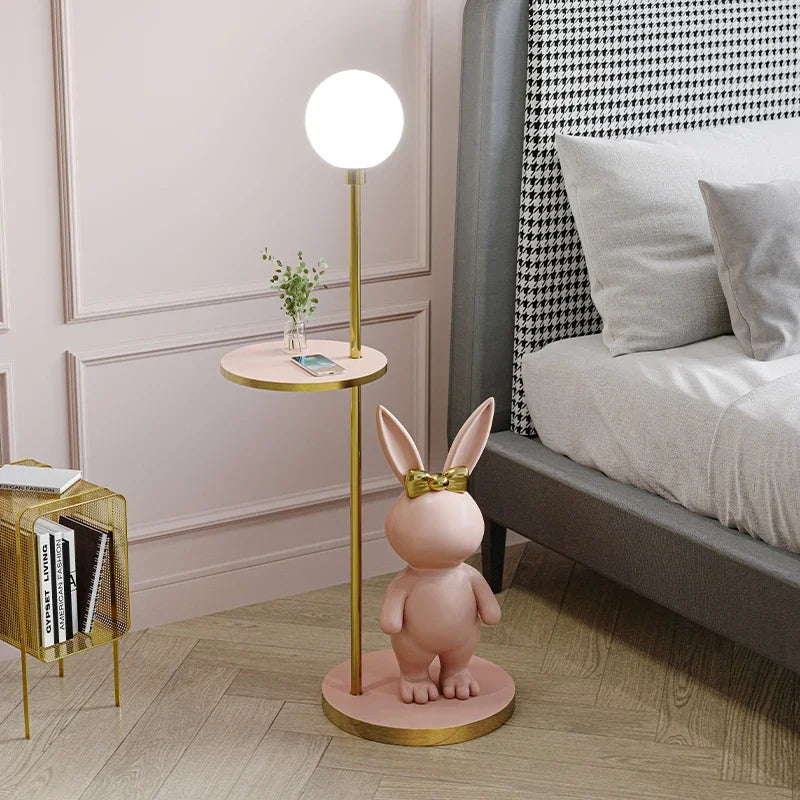Resin Floor Lamp with Round Table for Children's Room and Study