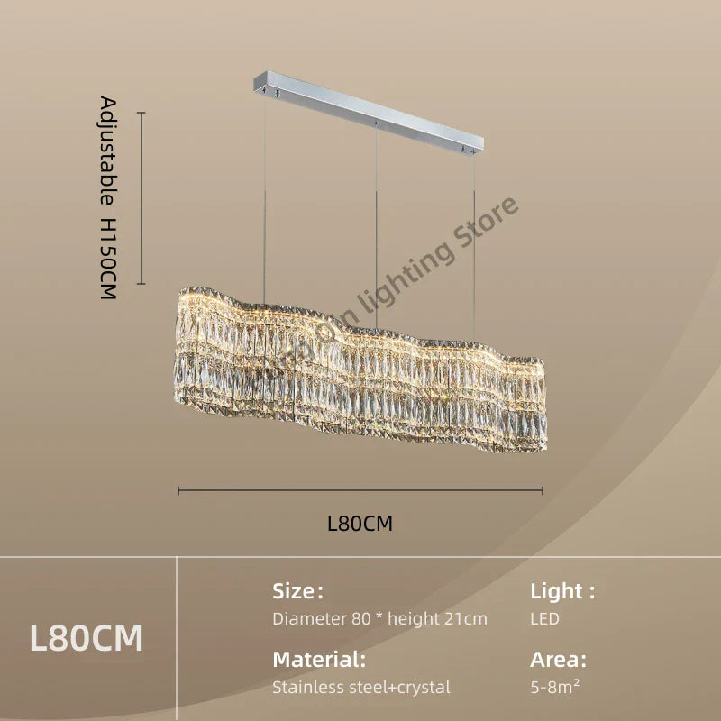 Crystal Chandelier Pendant Light, Elegant Hanging Lamp Fixture