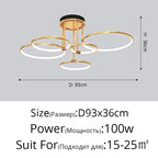 Modern Rings Chandelier for Living Room Dining Bedroom Ceiling Lamp