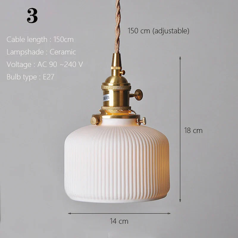Ceramic Pendant Lamp Kitchen Island Dining Room Nordic Home Decor Pendant Ceiling Lights - Afralia™