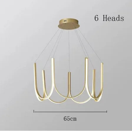 U-Shape LED Pendant Chandelier for Modern Minimalist Luxury Home Decor