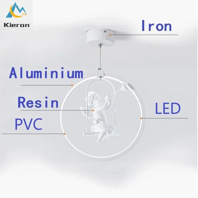 Nordic Angel LED Chandelier for Bedroom Dining Living Room Decor