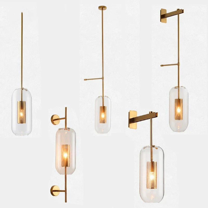 Glass Wall Art Light: Modern Loft Style Decor for Living Room, Bathroom, Dining Room